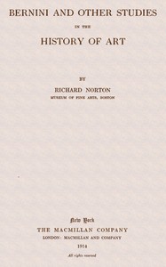 Cover of Bernini and other studies in the history of art