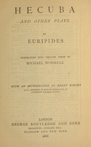 Cover of Hecuba and other plays