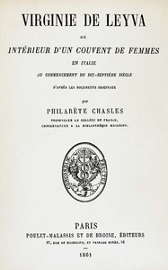 Cover of Virginie de Leyva : $b ou intérieur d'un couvent de femmes en Italie au commencement du dix-septième siècle