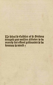 Cover of Le debat de Cuidier et de Fortune