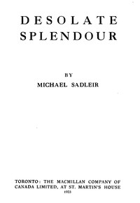 Cover of Desolate splendour