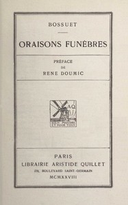 Cover of Oraisons funèbres