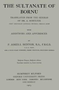 Cover of The Sultanate of Bornu