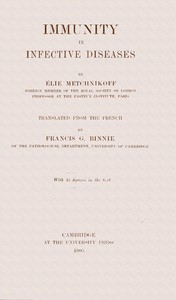 Cover of Immunity in infective diseases