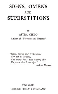 Cover of Signs, omens and superstitions