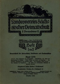 Cover of Landesverein Sächsischer Heimatschutz — Mitteilungen Band XVI, Heft 1–2 : $b Monatsschrift für Heimatschutz, Volkskunde und Denkmalpflege
