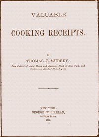 Cover of Valuable cooking receipts