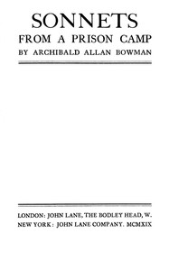 Cover of Sonnets from a prison camp