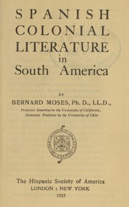 Cover of Spanish colonial literature in South America