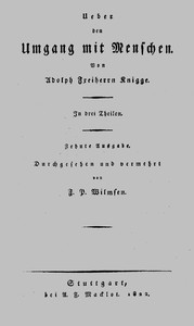 Cover of Ueber den Umgang mit Menschen