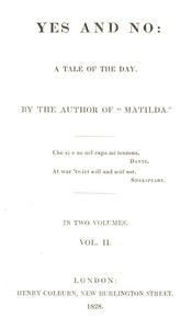 Cover of Yes and no, Volume 2 (of 2) : $b A tale of the day