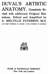 Cover of Duval's artistic anatomy : $b Completely revised with additional original illustrations