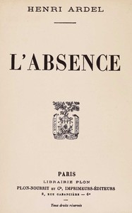 Cover of L'absence