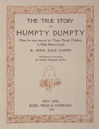Cover of The true story of Humpty Dumpty : $b how he was rescued by three mortal children in Make Believe Land
