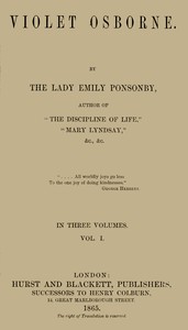 Cover of Violet Osborne, Volume 1 (of 3)