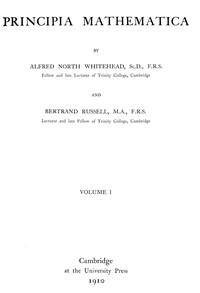 Cover of Principia mathematica, vol. 1 (of 3)