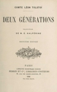 Cover of Deux générations