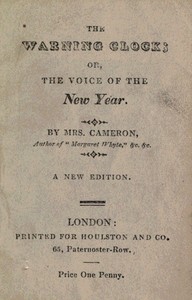Cover of The warning clock : $b or, The voice of the new year