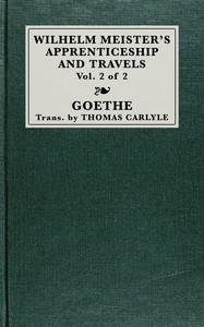Cover of Wilhelm Meister's apprenticeship and travels, vol. 2 (of 2)