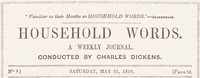 Cover of Household words, no. 9, May 25, 1850 : $b A weekly journal