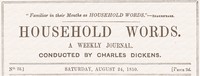 Cover of Household words, No. 22, August 24, 1850 : $b A weekly journal