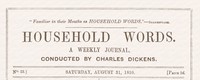 Cover of Household words, No. 23, August 31, 1850 : $b A weekly journal