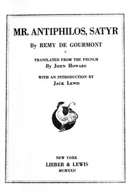 Cover of Mr. Antiphilos, satyr