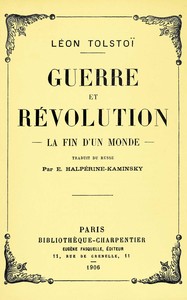 Cover of Guerre et révolution : $b La fin d'un monde