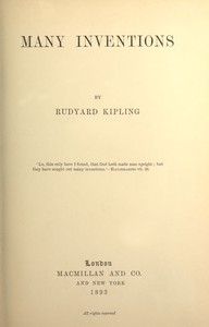 Cover of Many inventions