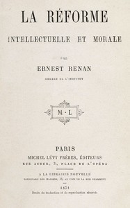Cover of La réforme intellectuelle et morale