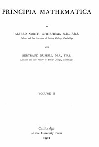 Cover of Principia mathematica, vol. 2 (of 3)