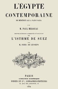 Cover of L'Égypte contemporaine de Méhémet-Ali à Saïd Pacha