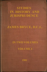 Cover of Studies in history and jurisprudence, volume 1 (of 2)