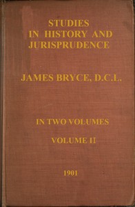 Cover of Studies in history and jurisprudence, volume 2 (of 2)