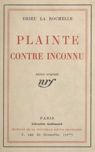 Cover of Plainte contre inconnu