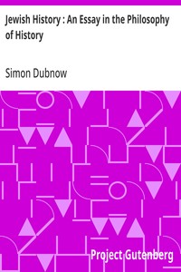 Cover of Jewish History : An Essay in the Philosophy of History