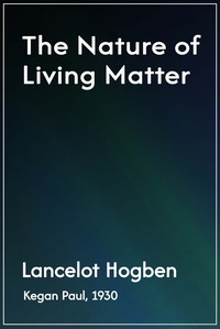 Cover of The nature of living matter