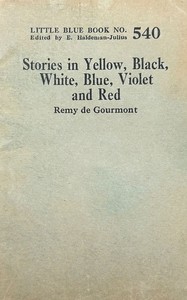 Cover of Stories in yellow, black, white, blue, violet and red