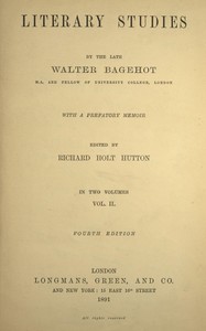 Cover of Literary studies, volume 2 (of 2)