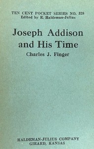 Cover of Joseph Addison and his time