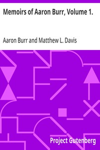 Cover of Memoirs of Aaron Burr, Volume 1.