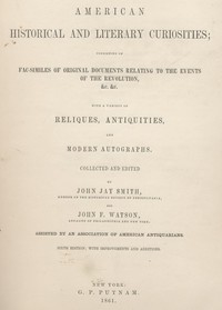 Cover of American Historical and Literary Curiosities, Part 08