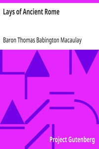 Cover of Lays of Ancient Rome