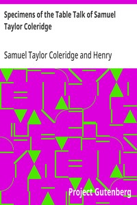 Cover of Specimens of the Table Talk of Samuel Taylor Coleridge