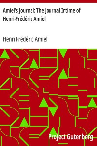 Cover of Amiel's Journal: The Journal Intime of Henri-Frédéric Amiel