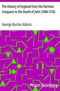 Cover of The History of England from the Norman Conquest to the Death of John (1066-1216)
