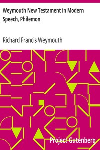 Cover of Weymouth New Testament in Modern Speech, Philemon