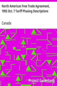 Cover of North American Free Trade Agreement, 1992 Oct. 7 Tariff Phasing Descriptions