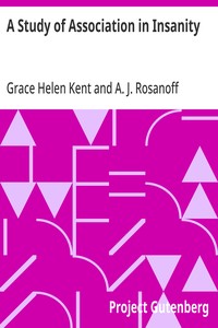 Cover of A Study of Association in Insanity