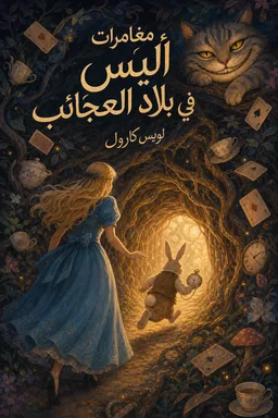 غلاف مصور لرواية مغامرات أليس في بلاد العجائب